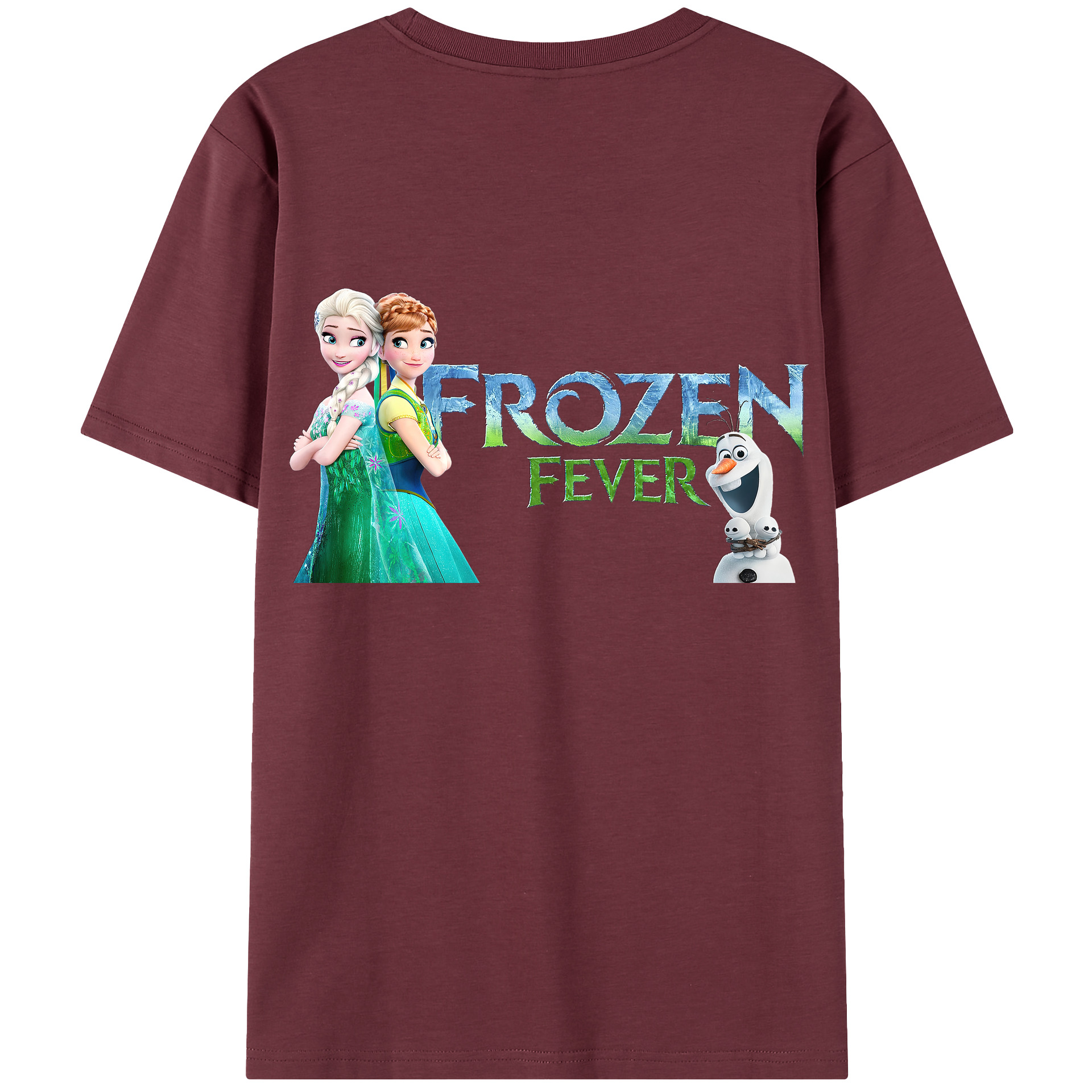 （画像用） アナと雪の女王 アンナ エルサ Frozen Anna Elsa 綿100％半袖Tシャツ（背面プリント）